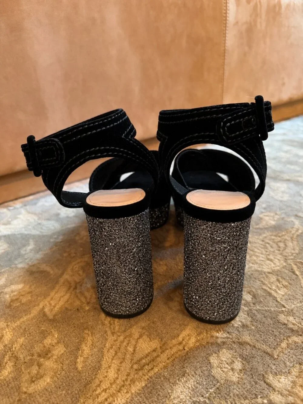 Miu Miu sparkly platform sandals